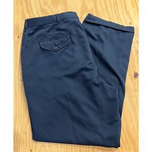 TravelSmith Navy Blue Microfiber Flat Lay Front Pants Slacks Mens Size 38 x 29